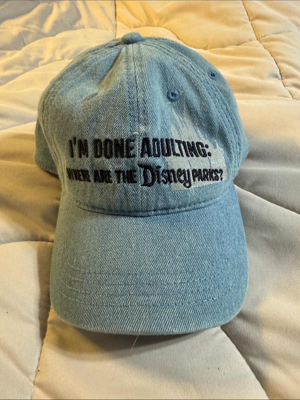 Disney Parks Light Blue Denim Baseball Cap